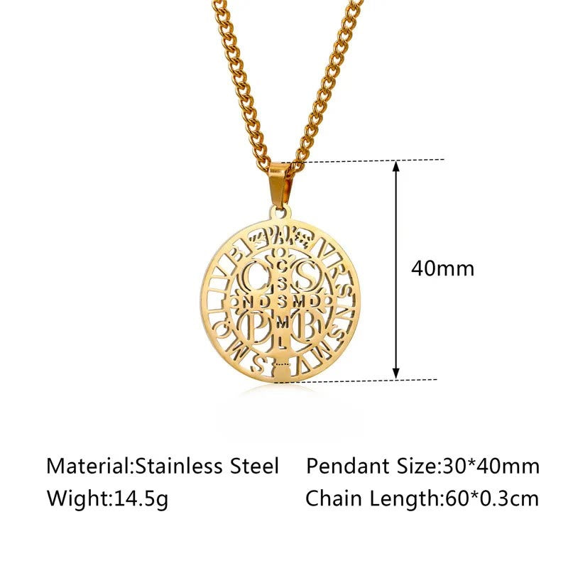 St. Benedict Symbol Openwork Pendant Necklace - The Heavenly