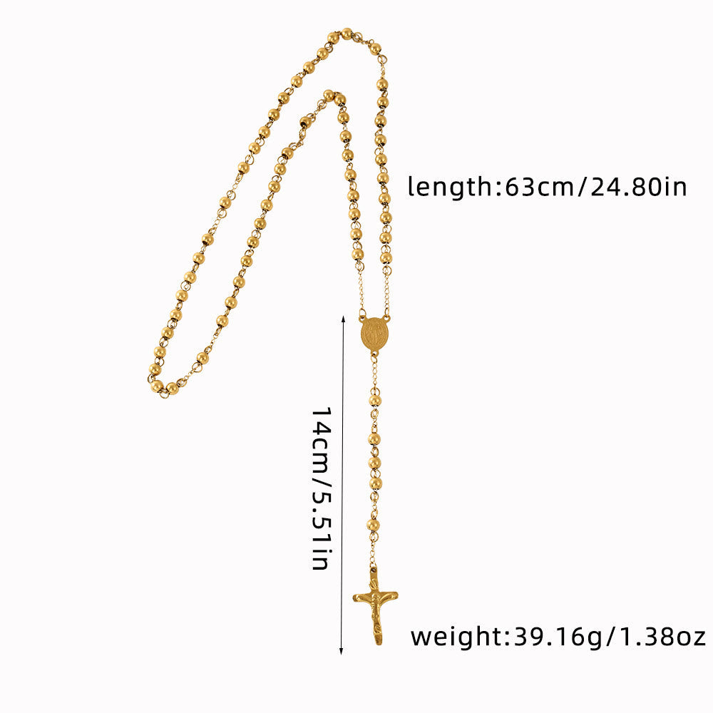 Stainless Steel Beads St. Benedict Crucifix Rosary - The Heavenly