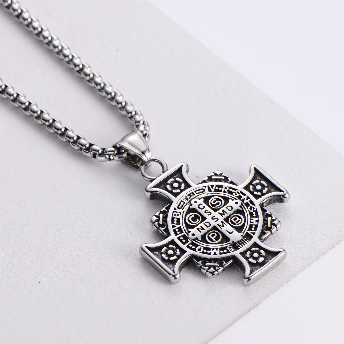 Saint Benedict Protection Medal Cross Pendant Necklace - The Heavenly