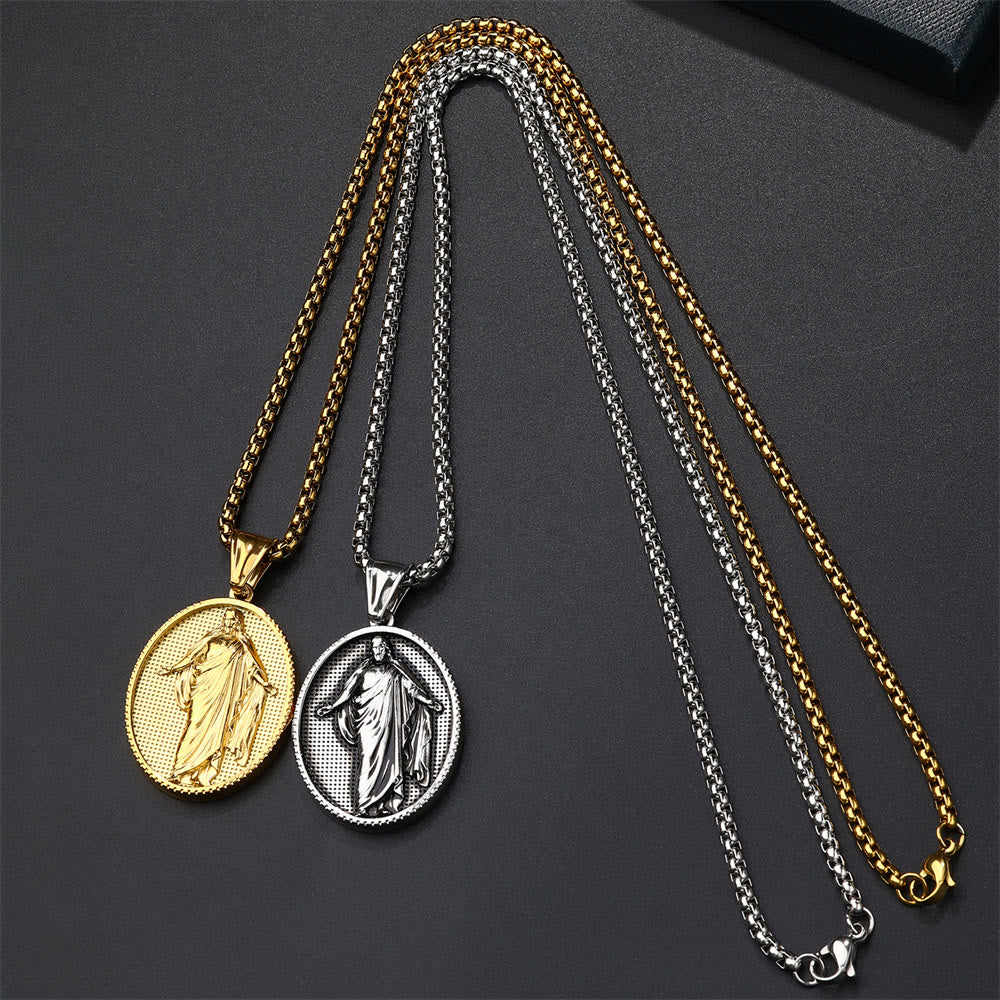Jesus Medallion Pendant Blessing Necklace - The Heavenly