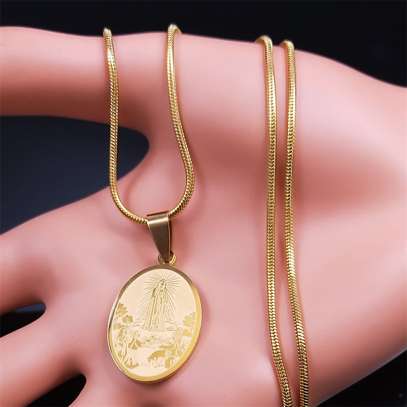 Our Lady of Fatima Pendant Crafted Blessing Necklace - The Heavenly