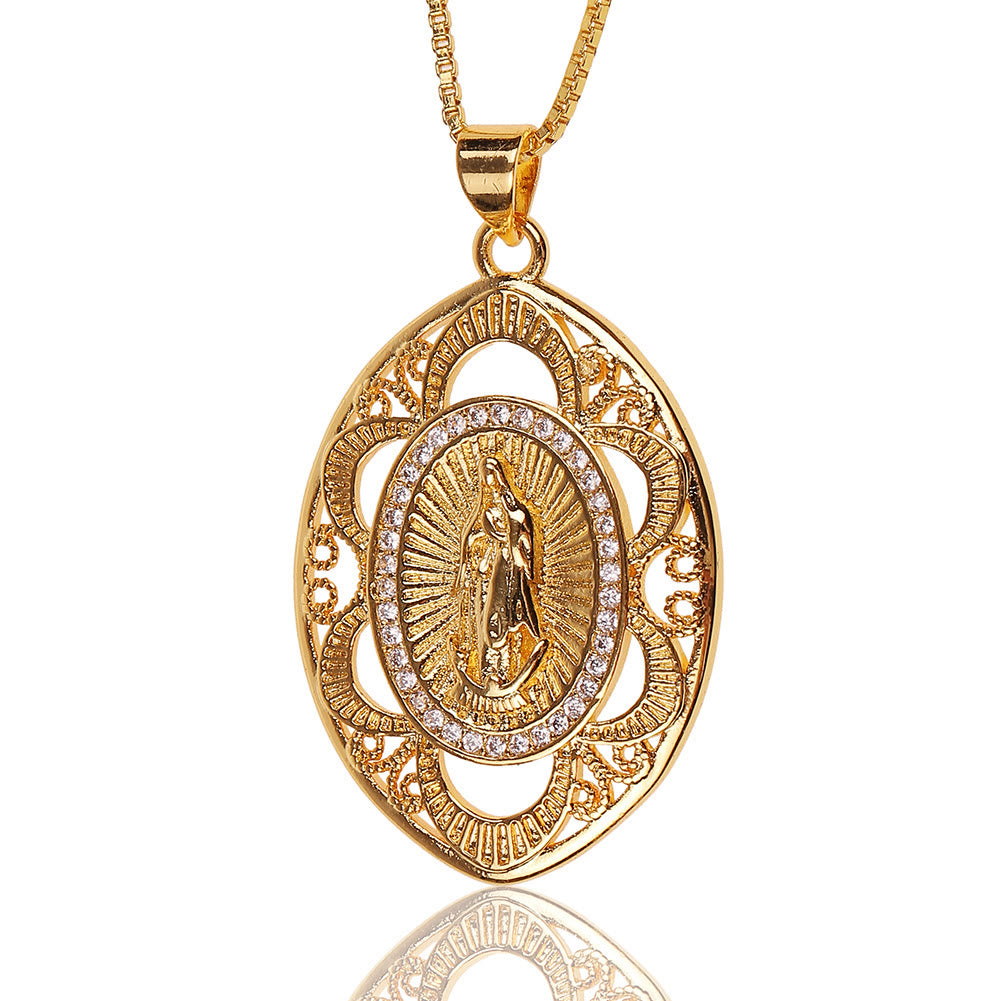 Our Lady of Guadalupe Oval Sacred Faith Necklace - The Heavenly