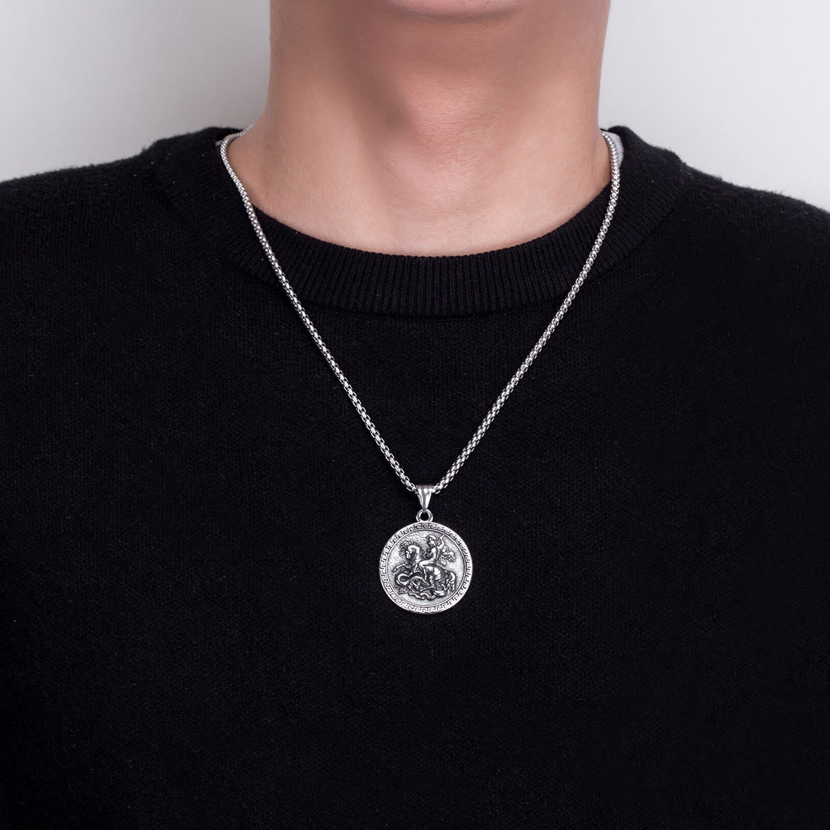 St. George Dragon Slayer Pendant Necklace - The Heavenly