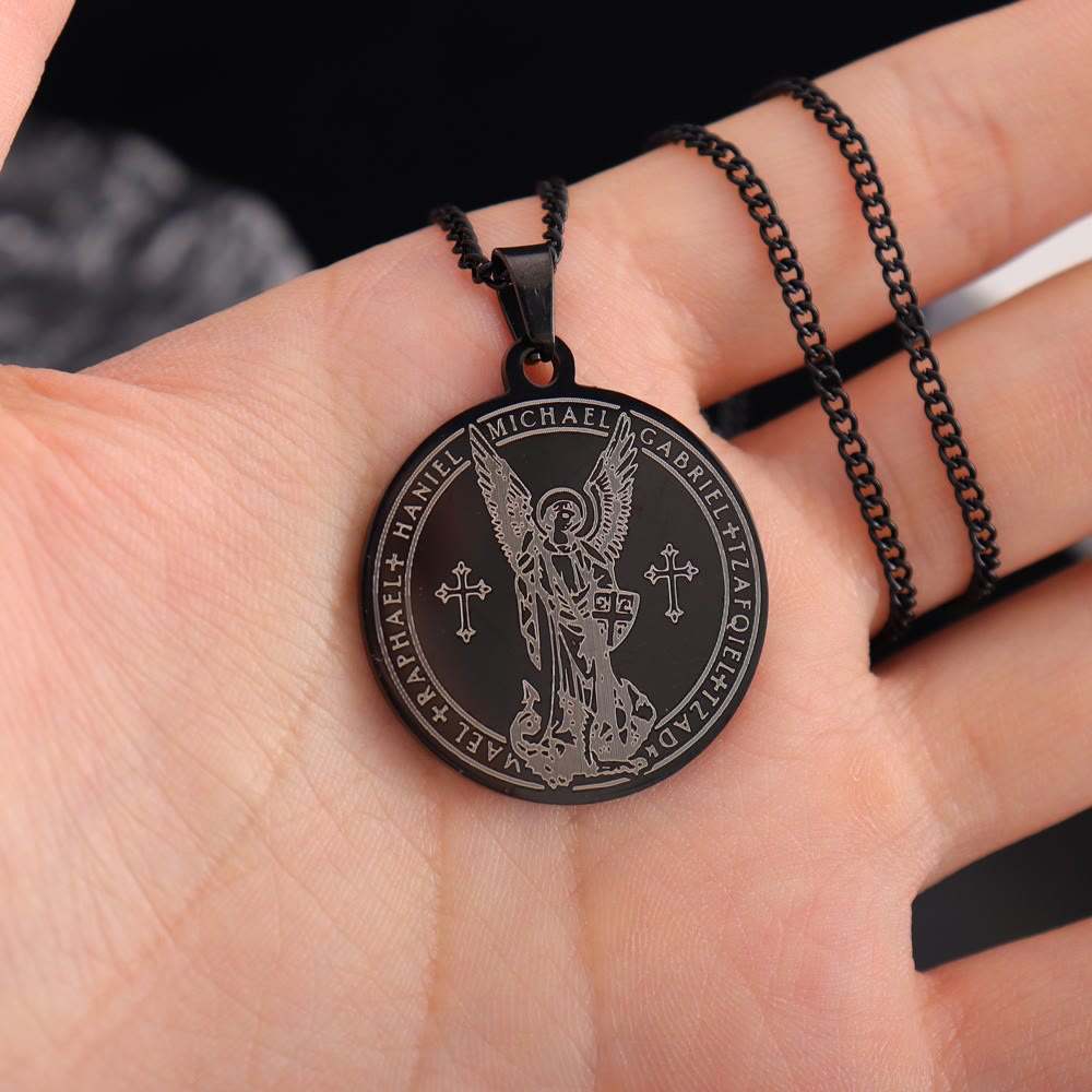 Archangel St. Michael Medallion Necklace-Connect with Celestial Guardians - The Heavenly