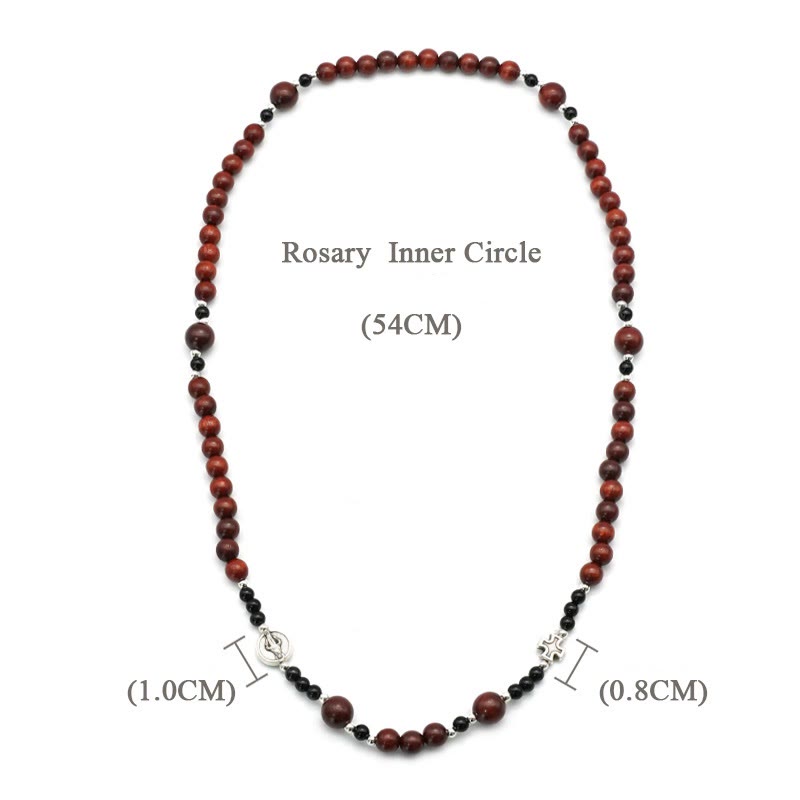 6mm Rosewood Three-circle Elastic Bracelet Divine Rosary Beads - The Heavenly