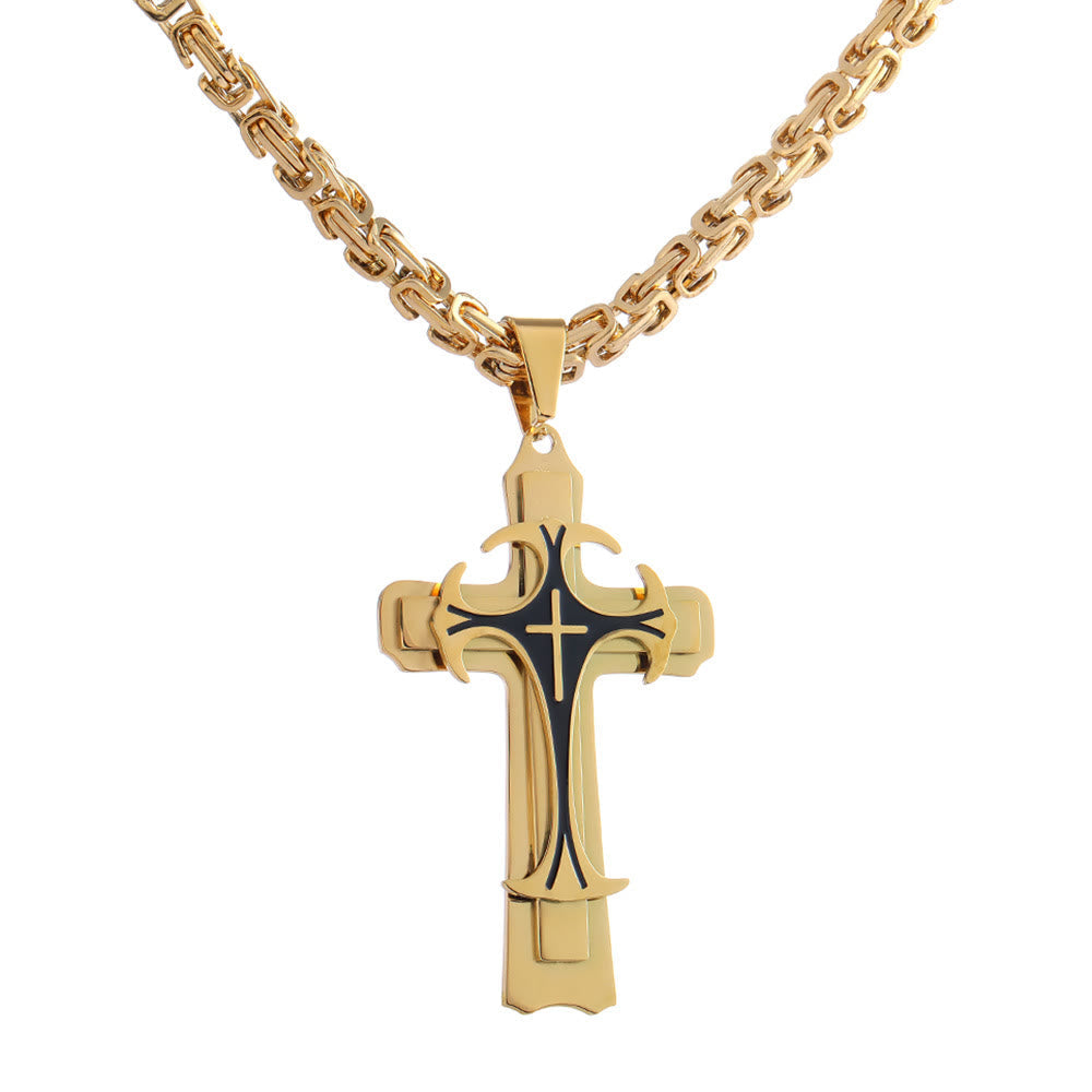 3 Color Faith and Courage Cross Necklace - The Heavenly