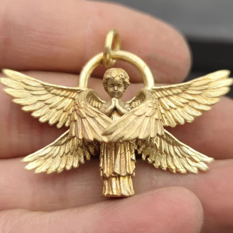 Praying Angel Wing Pendant Good Luck Necklace - The Heavenly