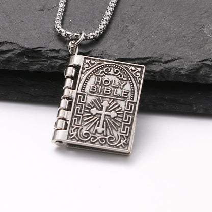 Turnable Holy Bible Pendant Christian Necklace - The Heavenly