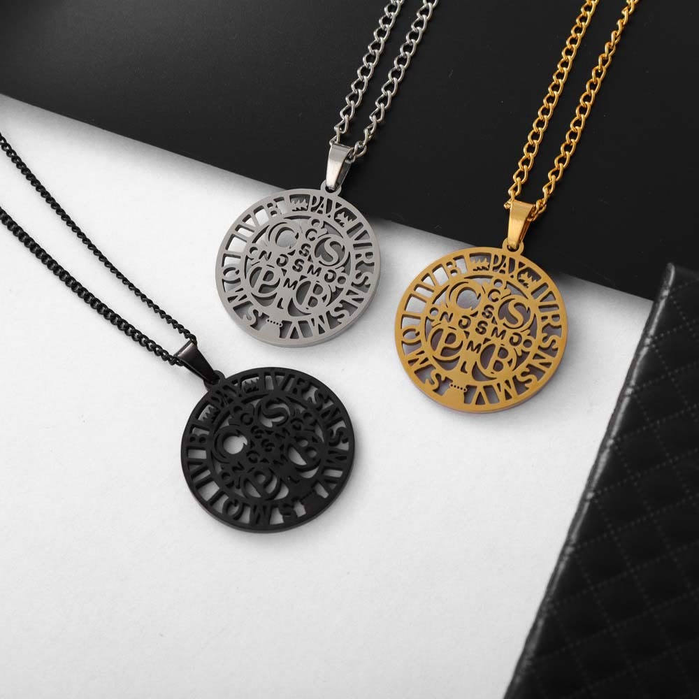 St. Benedict Symbol Openwork Pendant Necklace - The Heavenly