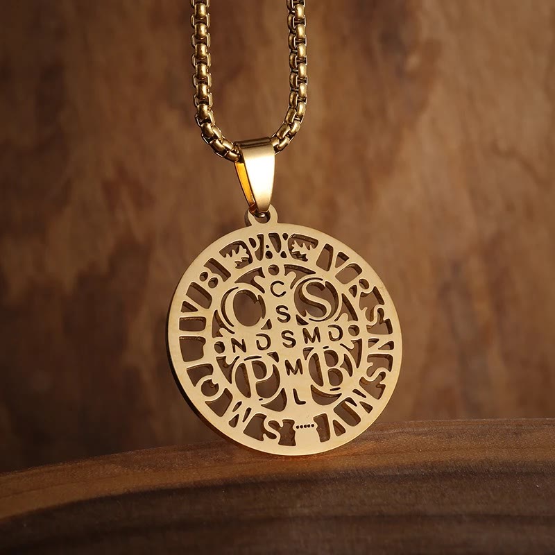 St. Benedict Symbol Openwork Pendant Necklace - The Heavenly