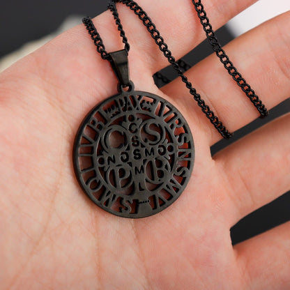 St. Benedict Symbol Openwork Pendant Necklace - The Heavenly