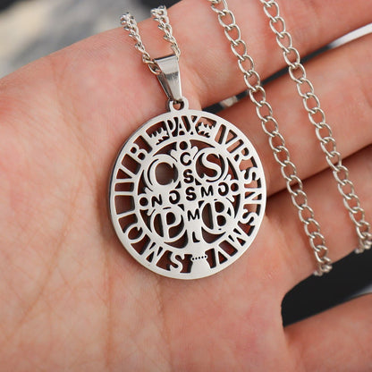 St. Benedict Symbol Openwork Pendant Necklace - The Heavenly
