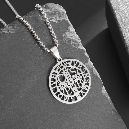 St. Benedict Symbol Openwork Pendant Necklace - The Heavenly
