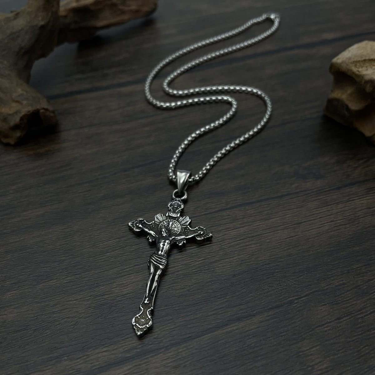 St. Benedict Symbol Crucifix Necklace - The Heavenly