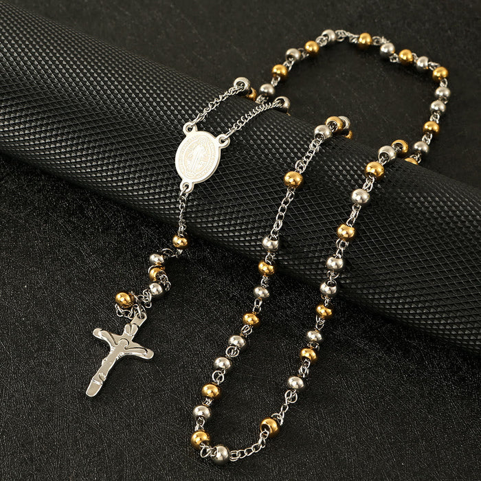 Stainless Steel Beads St. Benedict Crucifix Rosary - The Heavenly