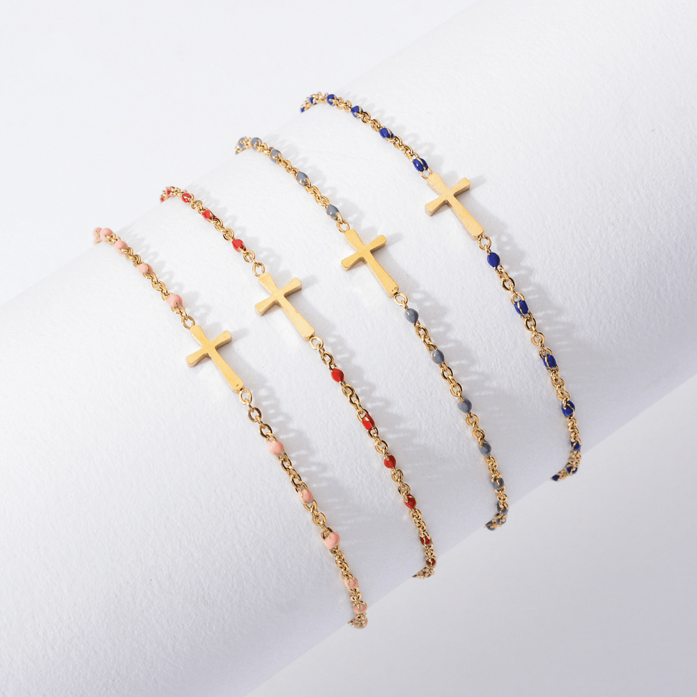 Delicate Minimalist Cross Bracelet - Style 2 - The Heavenly