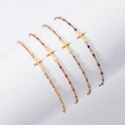 Delicate Minimalist Cross Bracelet - Style 2 - The Heavenly