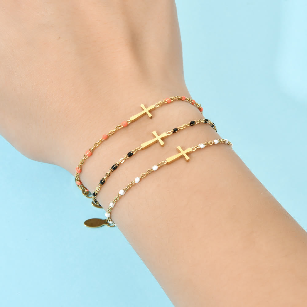 Delicate Minimalist Cross Bracelet - Style 2 - The Heavenly