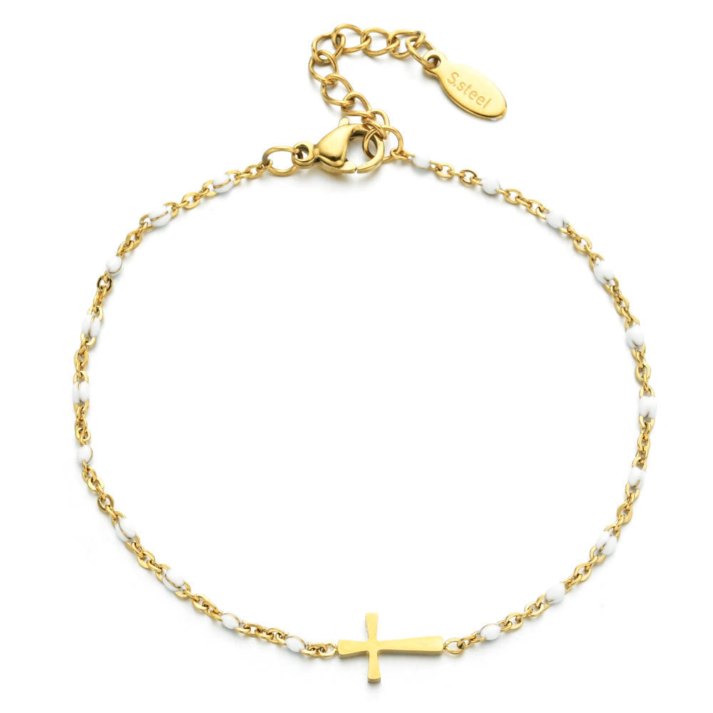 Delicate Minimalist Cross Bracelet - Style 2 - The Heavenly