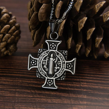 Saint Benedict Protection Medal Cross Pendant Necklace - The Heavenly