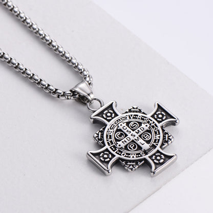 Saint Benedict Protection Medal Cross Pendant Necklace - The Heavenly