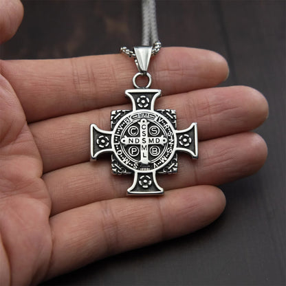 Saint Benedict Protection Medal Cross Pendant Necklace - The Heavenly