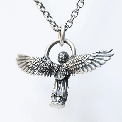 Spread-winged Praying Angel Protection Necklace - The Heavenly