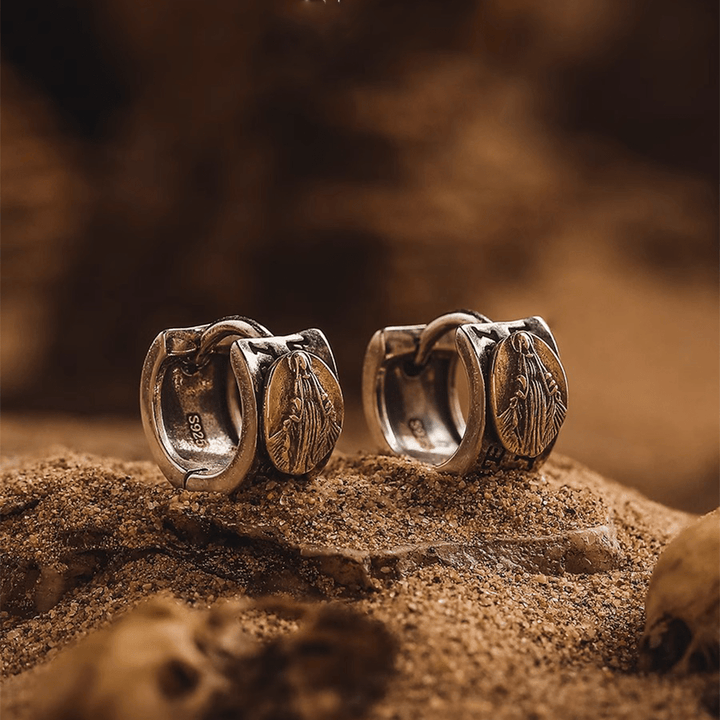 Virgin Mary Silver Earrings - The Heavenly