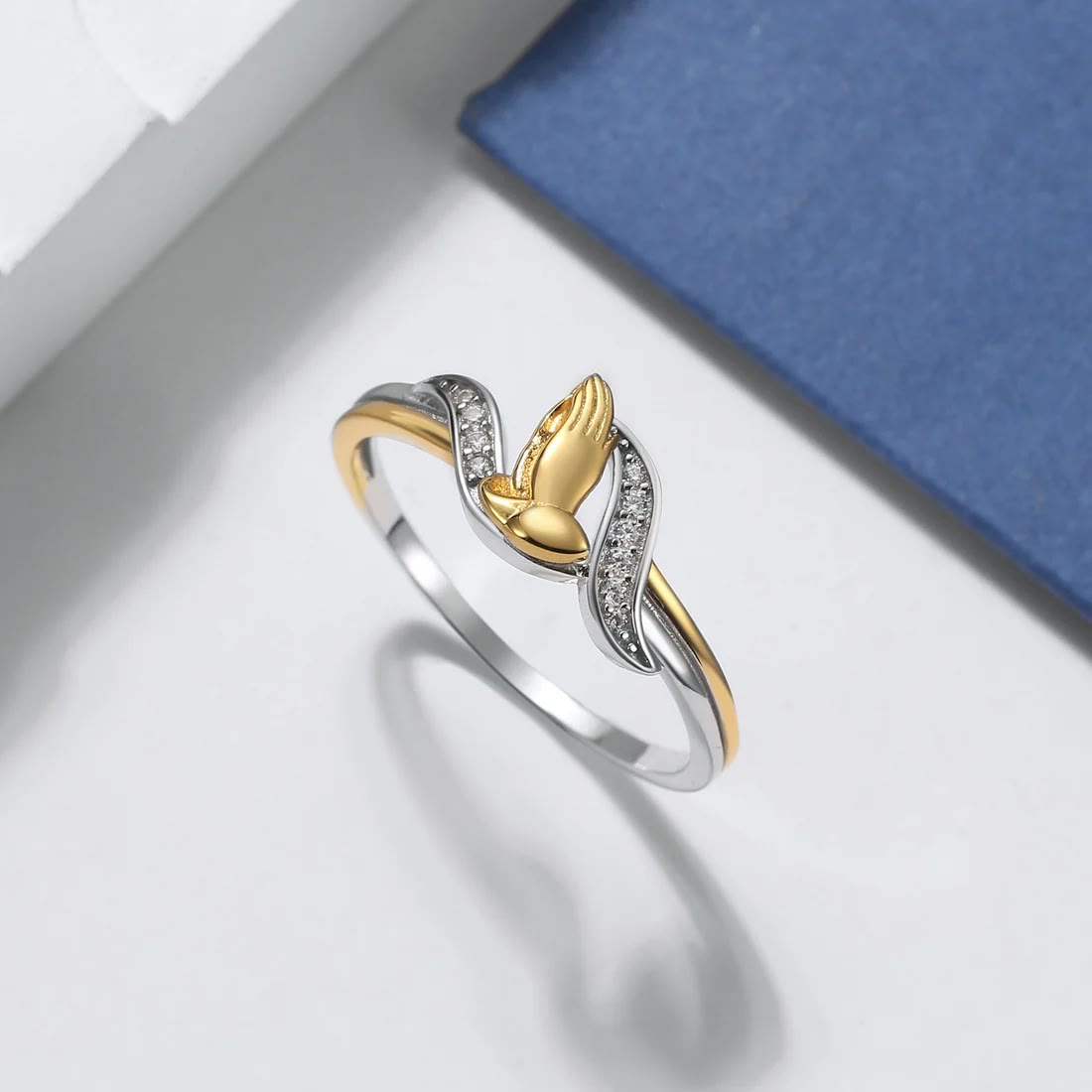Praying Hands Gold & Silver Ring - The Heavenly