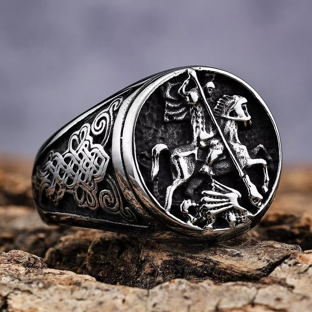 Classic St. George Dargon Figurine Alloy Ring - The Heavenly