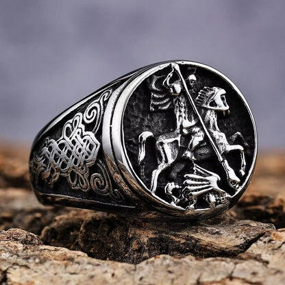 Classic St. George Dargon Figurine Alloy Ring - The Heavenly