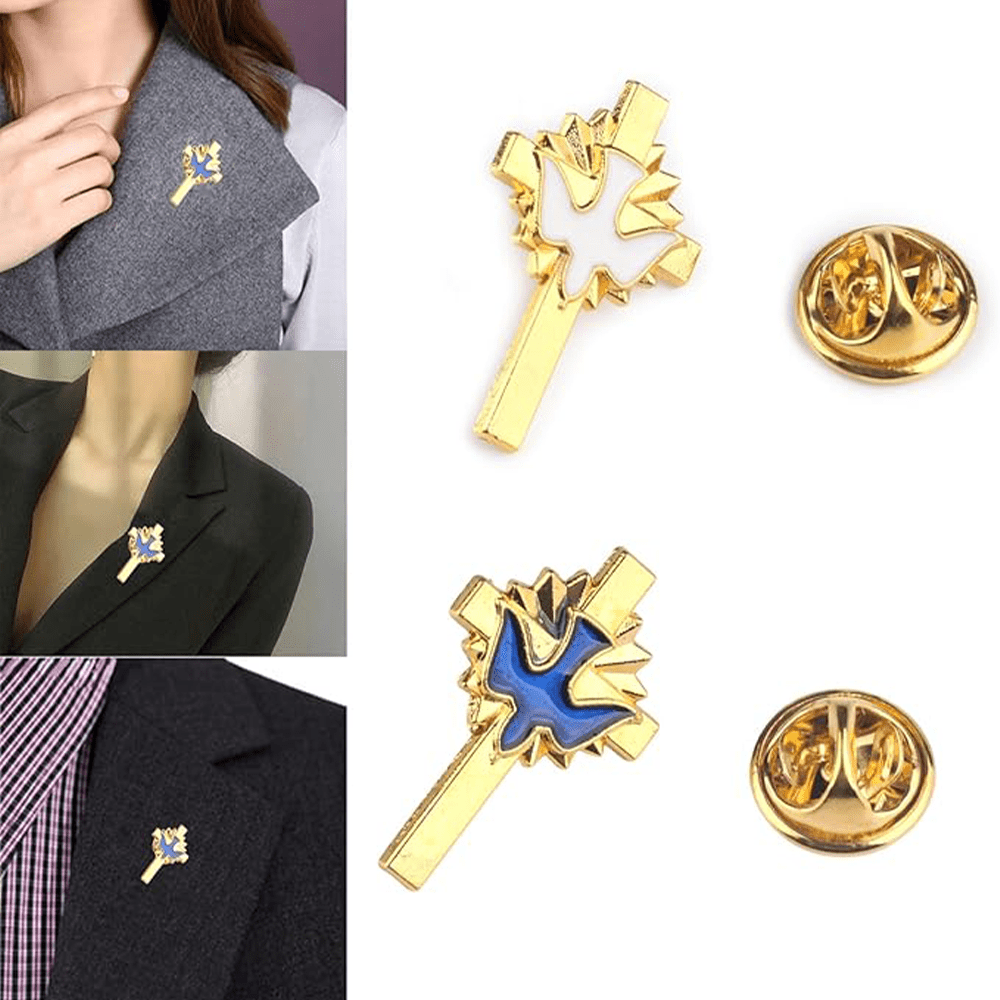 4-Piece Holy Spirit Cross Brooch - The Heavenly
