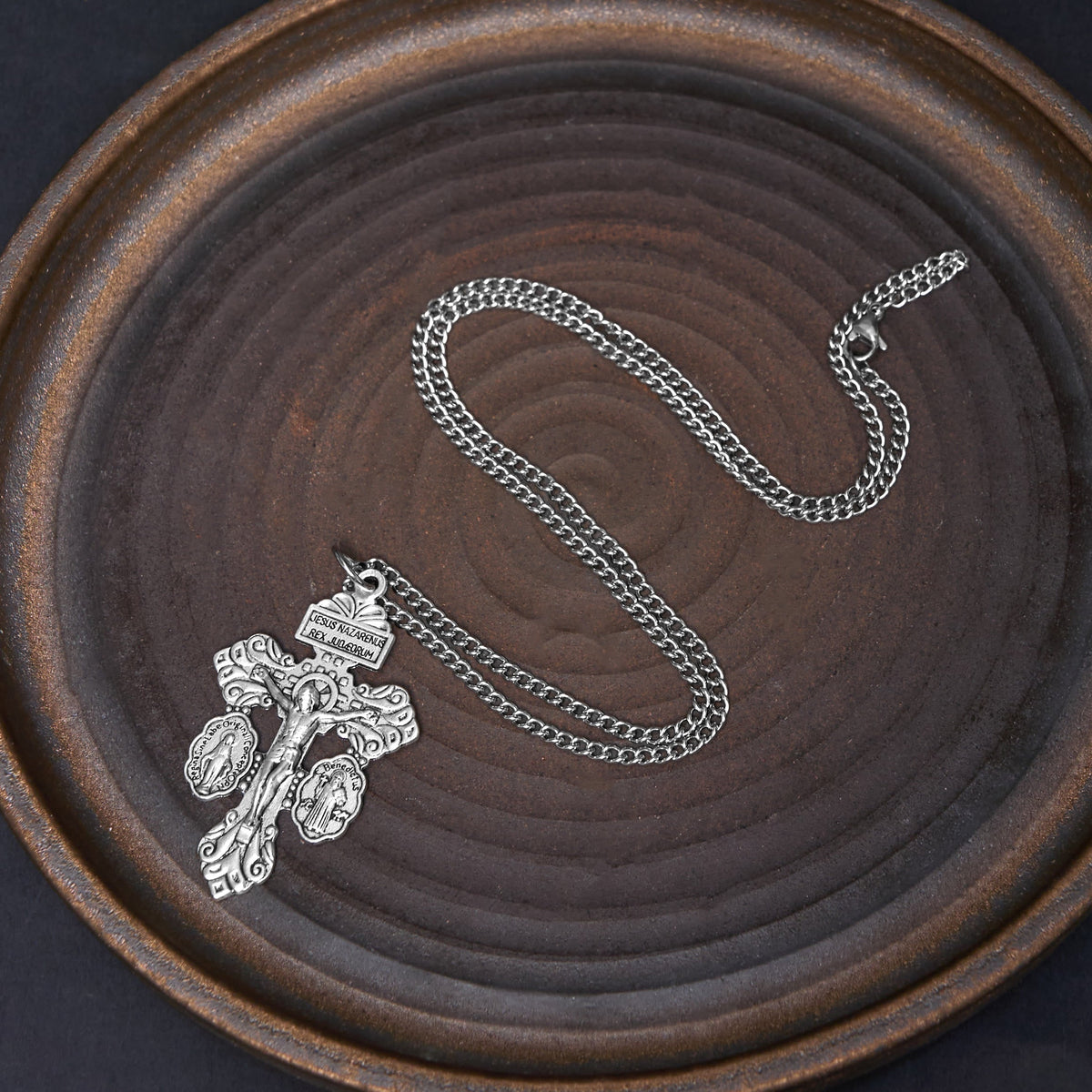 3 Colors Pardon Crucifix Double Sided Engraved Pendant Necklace - The Heavenly