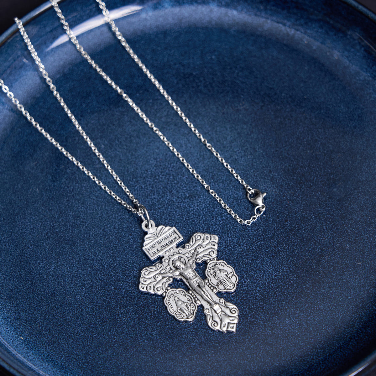3 Colors Pardon Crucifix Double Sided Engraved Pendant Necklace - The Heavenly
