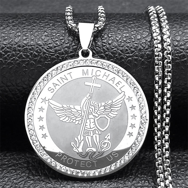 Saint Michael Protect Us Sacred Blessing Pendant Necklace - The Heavenly