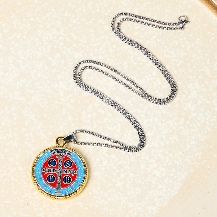 2 Color St. Benedict Symbol Exorcism Faith Pendant Necklace - The Heavenly