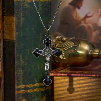 Multicolor Classical Crucifix Faith Protection Pendant Necklace - The Heavenly