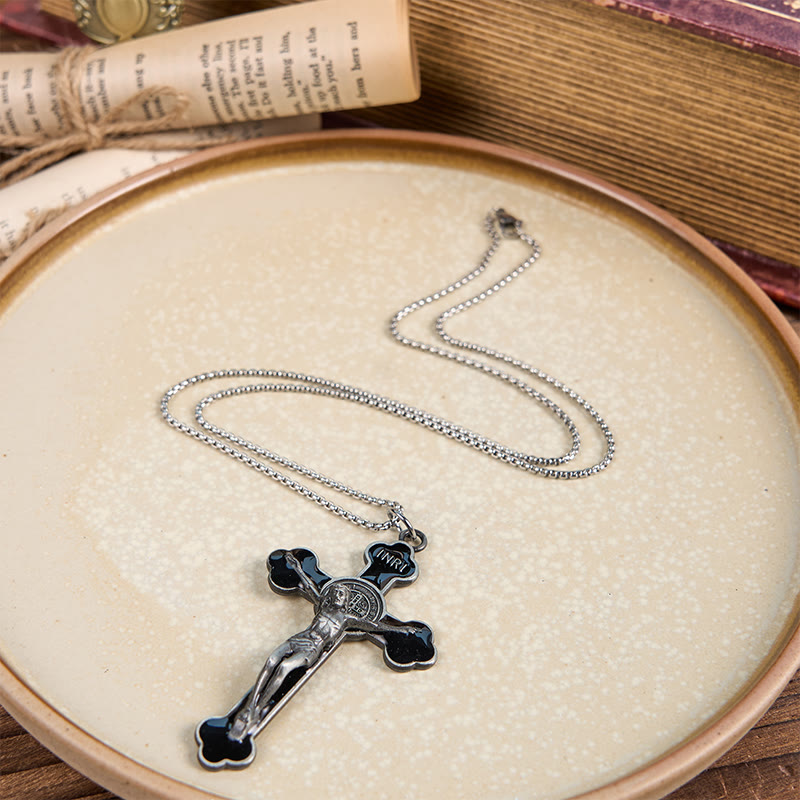 Multicolor Classical Crucifix Faith Protection Pendant Necklace - The Heavenly