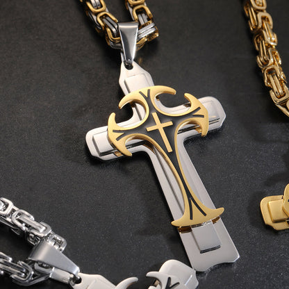 3 Color Faith and Courage Cross Necklace - The Heavenly