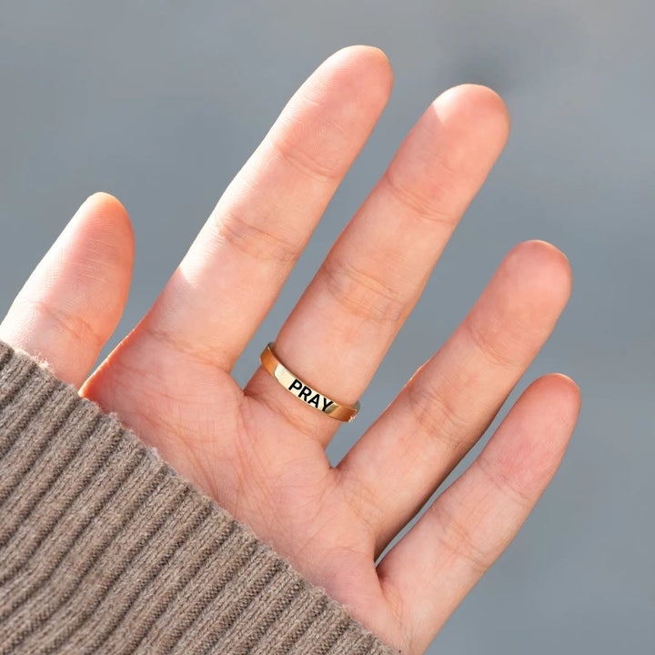 925 Silver JESUS & Cross "Pray" Ring-Drawing Divine Power through Faith - The Heavenly