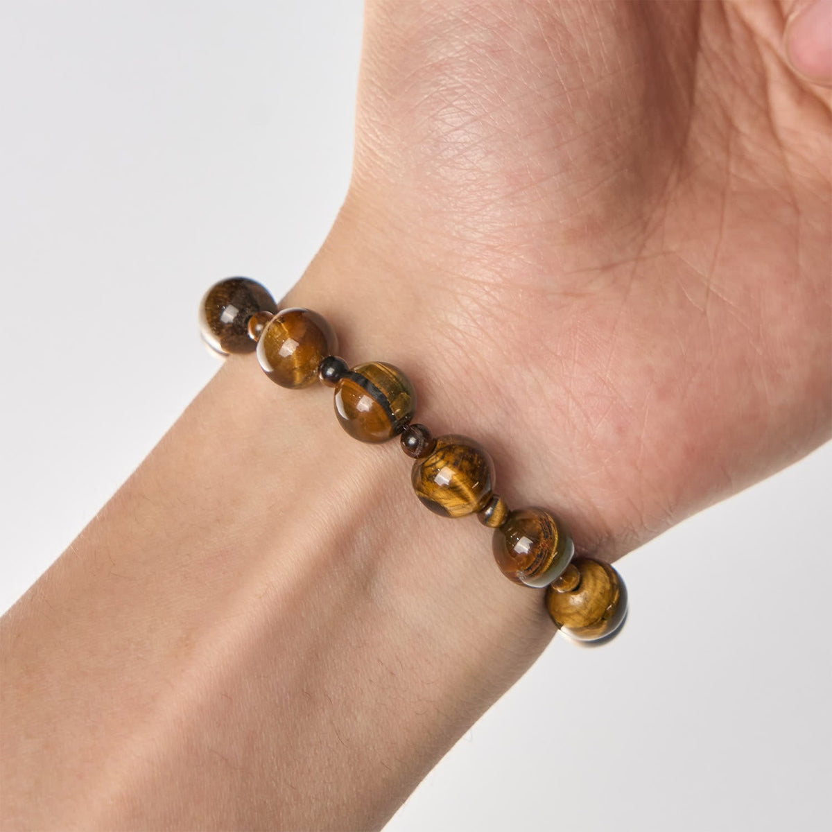 10mm Yellow Tiger's Eye Stone One Decade Rosary Bracelet - The Heavenly