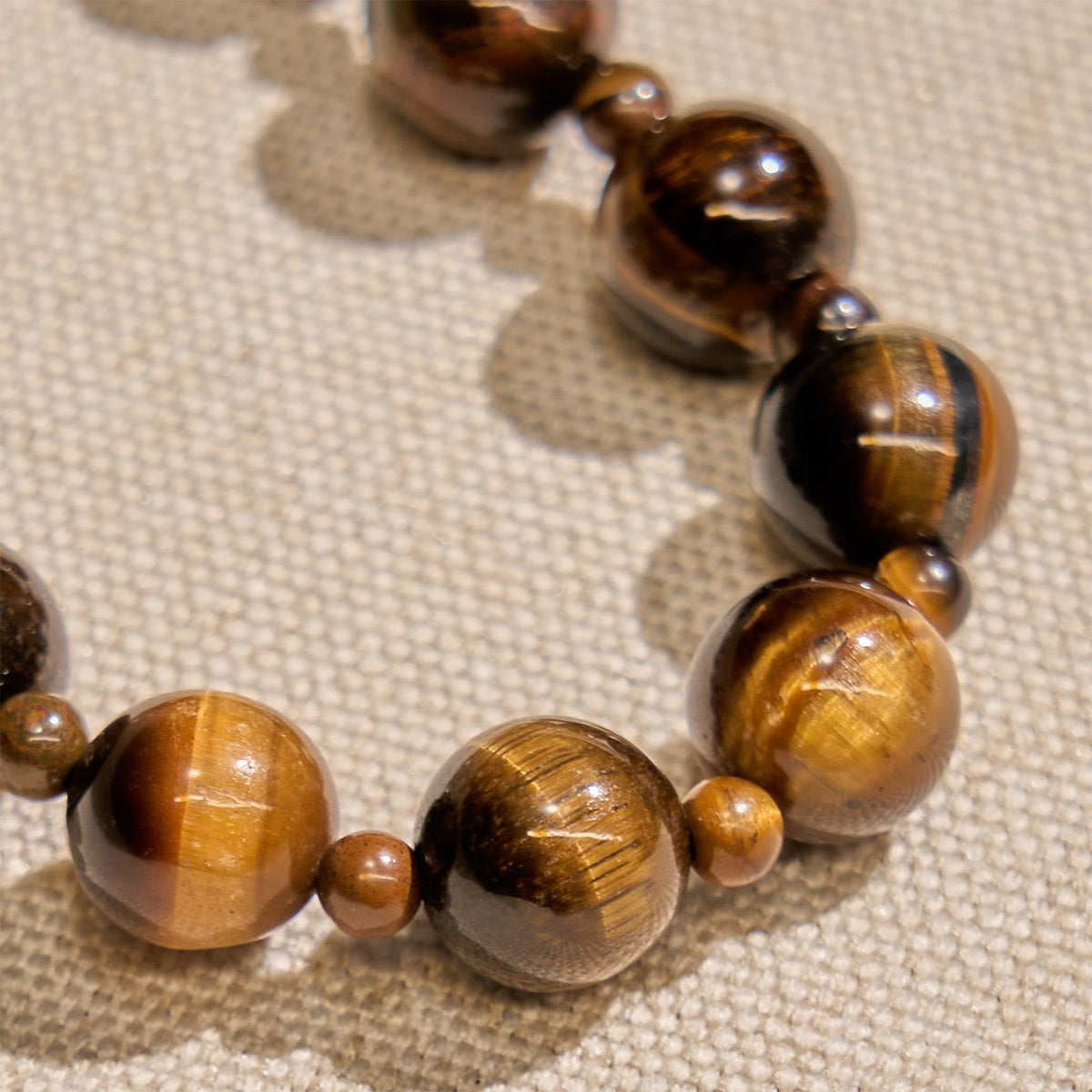 10mm Yellow Tiger's Eye Stone One Decade Rosary Bracelet - The Heavenly