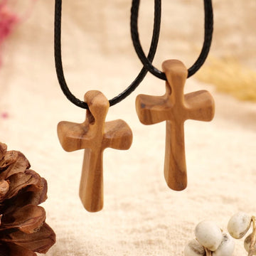 Wooden Cross Pendant Necklace - The Heavenly