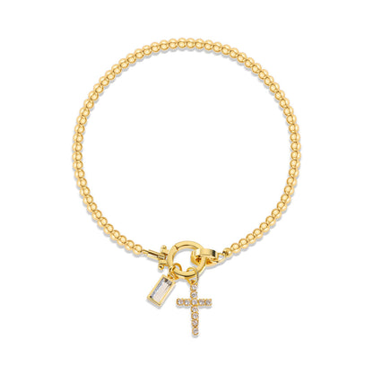 12 Birthstone Cross Bracelet - The Heavenly