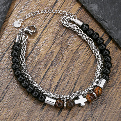 Tiger Eye & Black Onyx Bracelet - The Heavenly