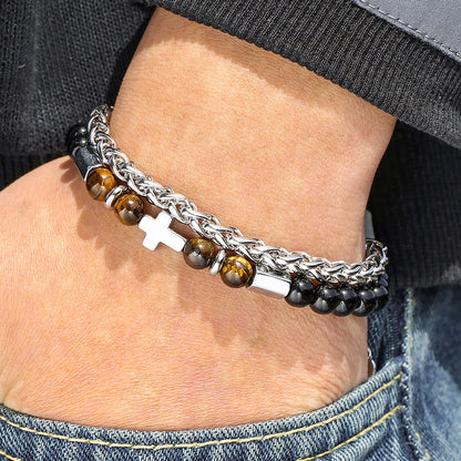 Tiger Eye & Black Onyx Bracelet - The Heavenly
