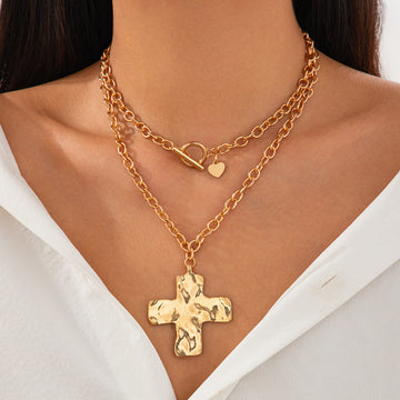 Hammered Cross Series Necklace - The Heavenly