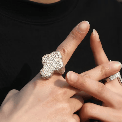 Pave Cross Ring - The Heavenly