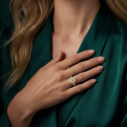 Elegant Virgin Mary Emblem Ring - The Heavenly