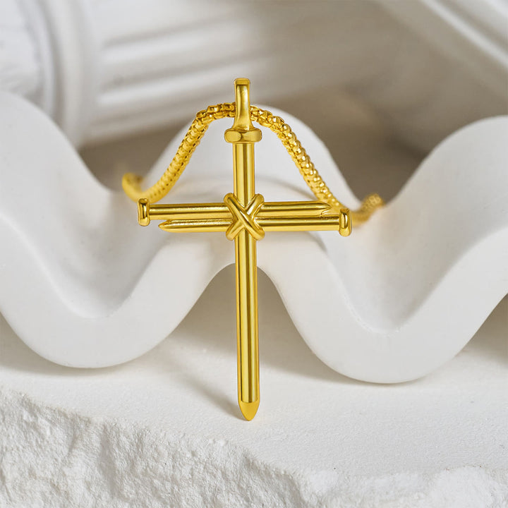 3-Color Nail Cross Pendant Necklace - The Heavenly